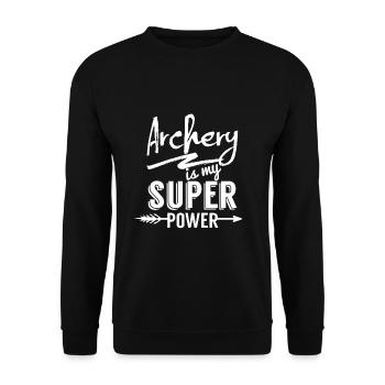 Bogenschütze - Unisex Pullover - Schwarz - Vorne - Alina (178cm) & Michal (187cm)