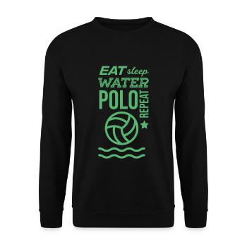 Water polo Water polo Water polo Water polo - Unisex Sweatshirt - black - Front - Alina (178cm) & Michal (187cm)