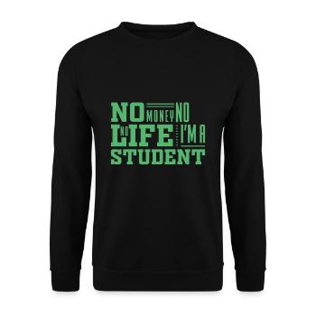 Student Uni Student Study Studies - Unisex Sweatshirt - black - Front - Alina (178cm) & Michal (187cm)