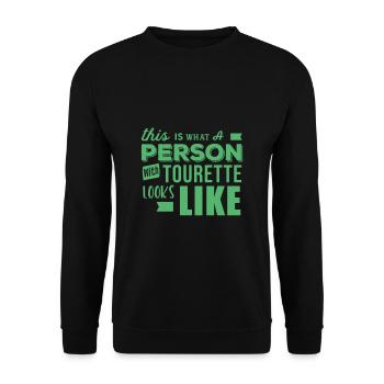 Tourette Behinderung - Unisex Pullover - Schwarz - Vorne - Alina (178cm) & Michal (187cm)