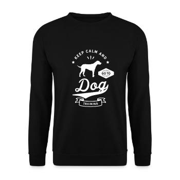 Hundetrainer Hund Training Welpe Hundeschule Trick - Unisex Pullover - Schwarz - Vorne - Alina (178cm) & Michal (187cm)