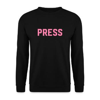 Presse Reporterin Journalistin Autor Journalismus - Unisex Pullover - Schwarz - Vorne - Alina (178cm) & Michal (187cm)