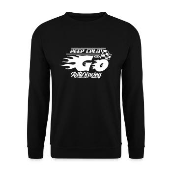 Motorsport Autorennen Rennfahrer Rennen - Unisex Pullover - Schwarz - Vorne - Alina (178cm) & Michal (187cm)