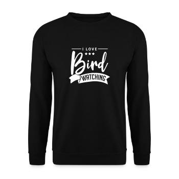 Vögel Vogel Ornithologie Ornithologe Beobachten - Unisex Pullover - Schwarz - Vorne - Alina (178cm) & Michal (187cm)