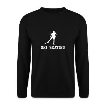 Ski Skating Skating Skier Skifahren Skifahrer - Unisex Pullover - Schwarz - Vorne - Alina (178cm) & Michal (187cm)