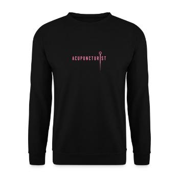 Job acupuncture acupuncturist acupunctureist needle - Unisex Sweatshirt - black - Front - Alina (178cm) & Michal (187cm)