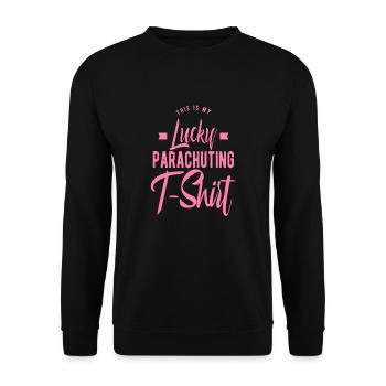 Fallschirmspringen - Unisex Pullover - Schwarz - Vorne - Alina (178cm) & Michal (187cm)