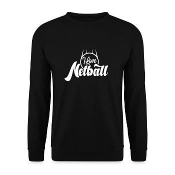 Ich liebe Netzball - Unisex Pullover - Schwarz - Vorne - Alina (178cm) & Michal (187cm)