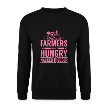 Farmer demonstration farmer protest farmers - Unisex Sweatshirt - black - Front - Alina (178cm) & Michal (187cm)