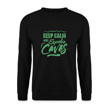 Cave Cave Explorer Caving Team - Unisex Sweatshirt - black - Front - Alina (178cm) & Michal (187cm)