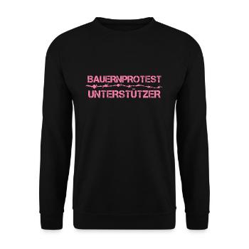 Team Bauernprotest Landwirt Bauerndemo Protest - Unisex Pullover - Schwarz - Vorne - Alina (178cm) & Michal (187cm)