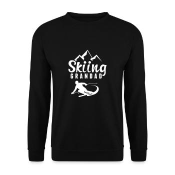 Skifahrer Opa Skifahren - Unisex Pullover - Schwarz - Vorne - Alina (178cm) & Michal (187cm)