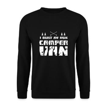 Campervan selber bauen - Unisex Pullover - Schwarz - Vorne - Alina (178cm) & Michal (187cm)