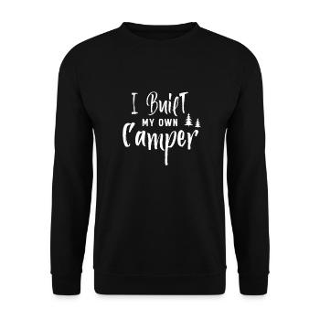 Ich habe meinen eigenen Camper Van gebaut - Unisex Pullover - Schwarz - Vorne - Alina (178cm) & Michal (187cm)