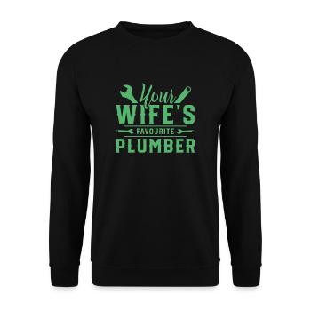 Plumber plumbing plumber plumbing team - Unisex Sweatshirt - black - Front - Alina (178cm) & Michal (187cm)