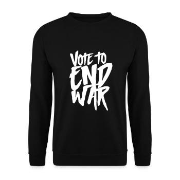 Demo Kriege Stoppen Anti Krieg Friede Pro Frieden - Unisex Pullover - Schwarz - Vorne - Alina (178cm) & Michal (187cm)