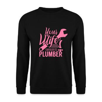Plombier équipe plomberie plombier plombier - Sweat-shirt Unisexe - noir - Devant - Alina (178cm) & Michal (187cm)
