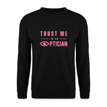Profession Team Optician Optician Optician - Unisex Sweatshirt - black - Front - Alina (178cm) & Michal (187cm)