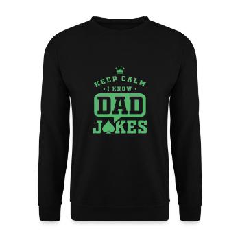 Papa blague papa blague drôle blague papa - Sweat-shirt Unisexe - noir - Devant - Alina (178cm) & Michal (187cm)