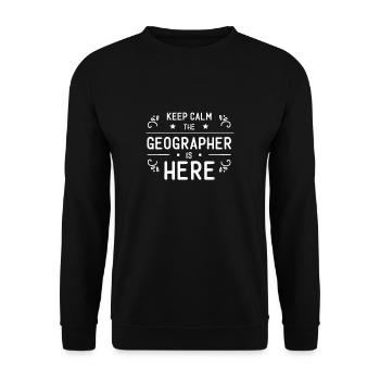 Team geographer teacher profession geography geography - Unisex Sweatshirt - black - Front - Alina (178cm) & Michal (187cm)