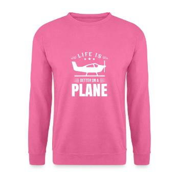 Flugzeug Pilot Fliegen Flieger Flugkapitän - Unisex Pullover - Pink - Vorne