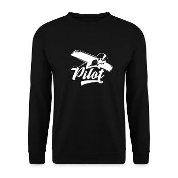 Pilot - Unisex Pullover - Schwarz - Vorne - Alina (178cm) & Michal (187cm)