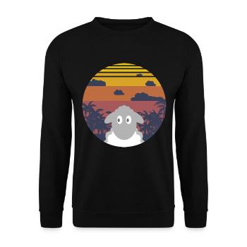 Mouton coucher de soleil Vintage cadeau - Sweat-shirt Unisexe - noir - Devant - Alina (178cm) & Michal (187cm)