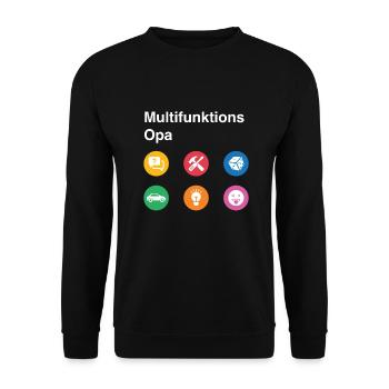Multifunktions Opa Geschenk bester Opa - Unisex Pullover - Schwarz - Vorne - Alina (178cm) & Michal (187cm)