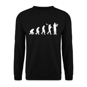 Evolution Flute Shirt - Unisex Pullover - Schwarz - Vorne - Alina (178cm) & Michal (187cm)