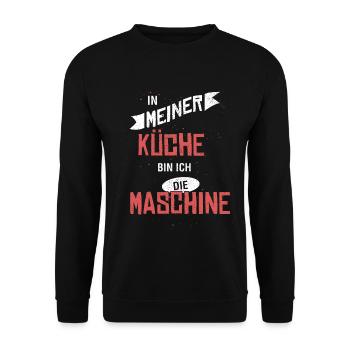 KuechenMaschine - Unisex Pullover - Schwarz - Vorne - Alina (178cm) & Michal (187cm)