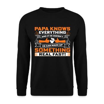 Daddy Dad Gift Dad Dad's Day Birthday - Unisex Sweatshirt - black - Front - Alina (178cm) & Michal (187cm)