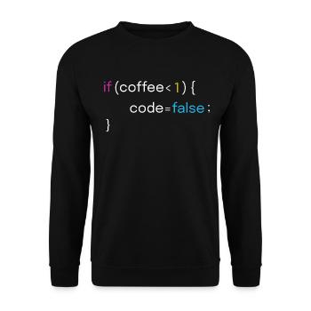 Conception amusante de café et de codage - Sweat-shirt Unisexe - noir - Devant - Alina (178cm) & Michal (187cm)