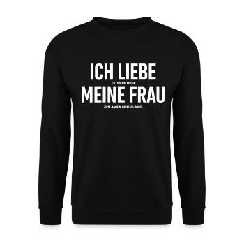 Ich Liebe Es Wenn Meine Frau Mich Jagen Lässt - Unisex Pullover - Schwarz - Vorne - Alina (178cm) & Michal (187cm)