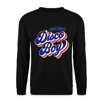 Disco Boy | Party Feiern Partyshirt - Unisex Pullover - Schwarz - Vorne - Alina (178cm) & Michal (187cm)
