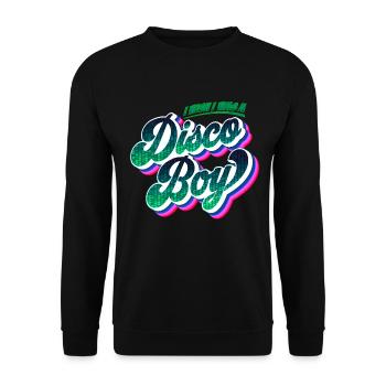 Disco Boy | Party Feiern Partyshirt - Unisex Pullover - Schwarz - Vorne - Alina (178cm) & Michal (187cm)