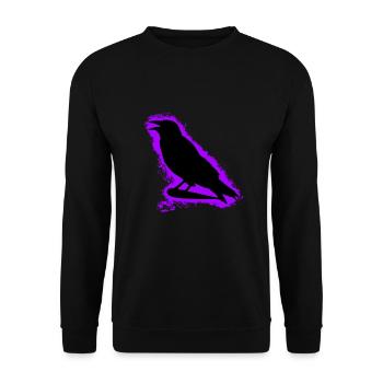 Crow raven purple and black outline - Unisex Sweatshirt - black - Front - Alina (178cm) & Michal (187cm)