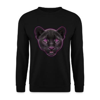 Pink Baby Panther | Baby Panther Head - Unisex Sweatshirt - black - Front - Alina (178cm) & Michal (187cm)