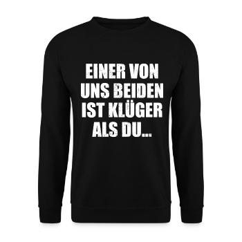 Kluge Sprüche Duo - Unisex Pullover - Schwarz - Vorne - Alina (178cm) & Michal (187cm)