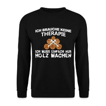 Therapie Holz - Unisex Pullover - Schwarz - Vorne - Alina (178cm) & Michal (187cm)