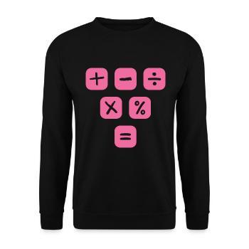 Mathe Symbole Mathematische Zeichen Mathematik - Unisex Pullover - Schwarz - Vorne - Alina (178cm) & Michal (187cm)