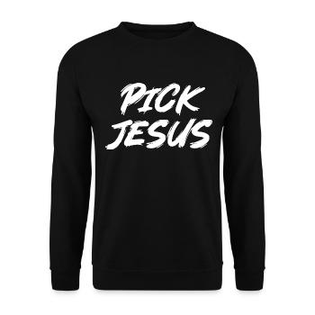 Pick Jesus - Unisex Sweatshirt - black - Front - Alina (178cm) & Michal (187cm)