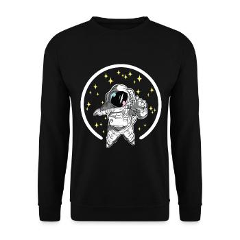 Astronaut space travel - Unisex Sweatshirt - black - Front - Alina (178cm) & Michal (187cm)