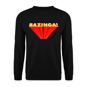 The Big Bang Theory Bazinga - Unisex Pullover - Schwarz - Vorne - Alina (178cm) & Michal (187cm)