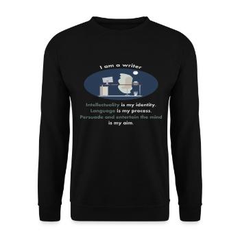 I Am A Writer | Original Typographic Design - Unisex Sweatshirt - black - Front - Alina (178cm) & Michal (187cm)