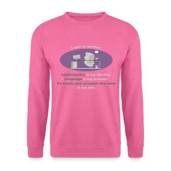 Ich bin ein Schriftsteller | Originelles typografisches Design - Unisex Pullover - Pink - Vorne