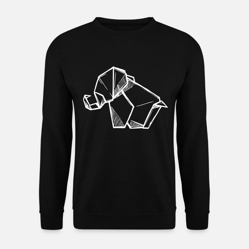 origami elefant - Unisex Pullover - Schwarz