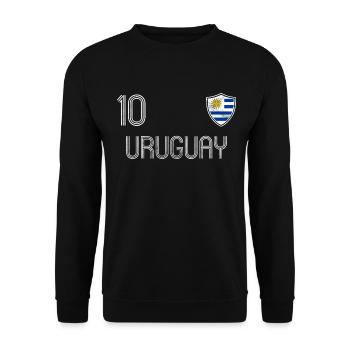 Uruguay Fußball Mannschaft - Unisex Pullover - Schwarz - Vorne - Alina (178cm) & Michal (187cm)