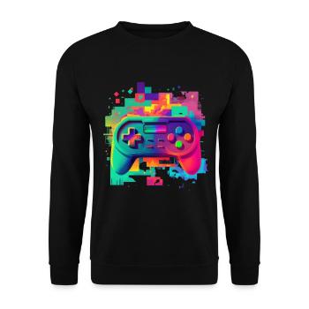 Retro colorful console - Unisex Sweatshirt - black - Front - Alina (178cm) & Michal (187cm)