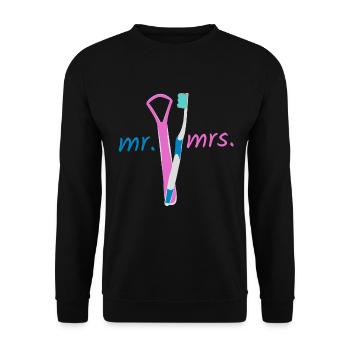 Mr. Mrs. - Unisex Pullover - Schwarz - Vorne - Alina (178cm) & Michal (187cm)