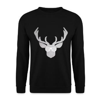 Glasses with deer in silver and white for costume - Unisex Sweatshirt - black - Front - Alina (178cm) & Michal (187cm)